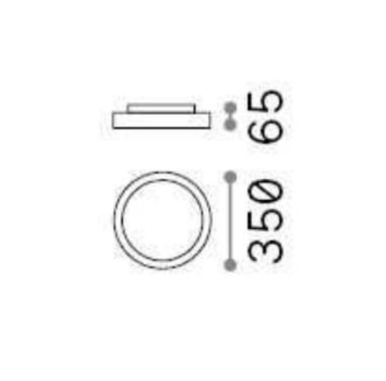Ideal lux ray pl d30 plafoniera da bagno led 13w 3000k 4000k bianca ip44
