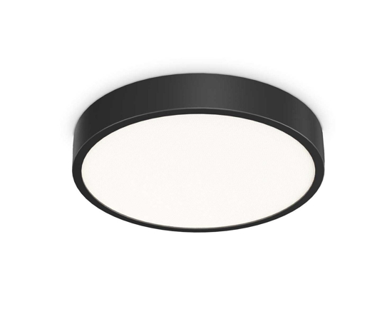 Ideal lux ray pl d40 plafoniera da bagno tonda led 3000k 4000k nera ip44