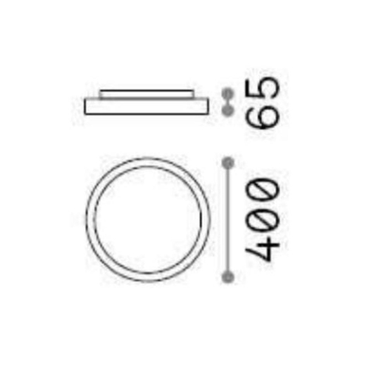 Ideal lux ray pl d40 plafoniera da bagno tonda led 3000k 4000k nera ip44