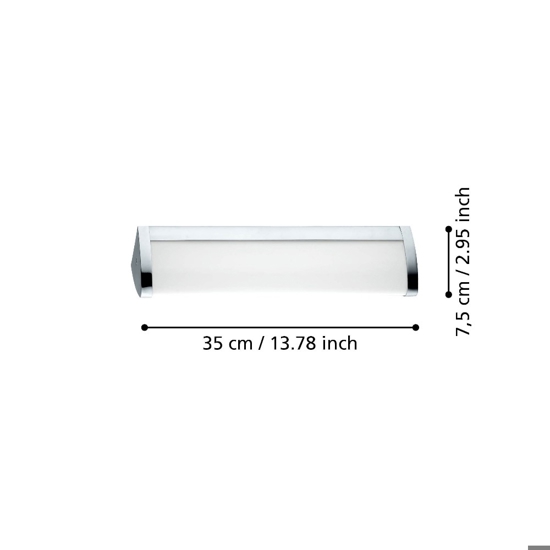 Gita eglo plafoniera da bagno bianco led 4000k ip44