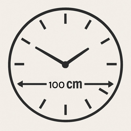 Grande orologio da parete rotondo effetto marmo numeri romani foglia oro 100cm