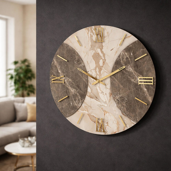 Orologio da parete in resina rotondo effetto marmo 40cm