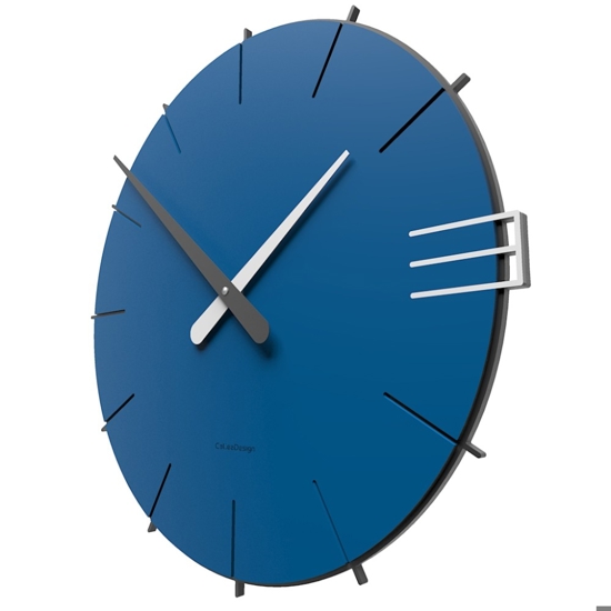Orologio da parete moderno legno colore blu elettrico