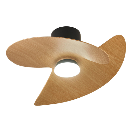 Lampadario ventilatore con pale luce led cct nero e legno stanza 13mq con telecomando