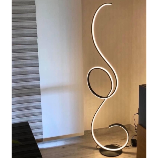 Lampada da terra moderna pt flock ondaluce nera
