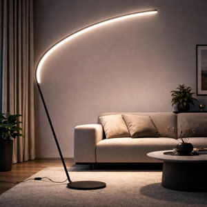 Ondaluce piantana style nera moderna per soggiorno led 3000k
