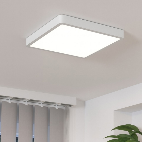 Eglo fueva 5 plafoniera quadrata da bagno bianca led 3000k ip44