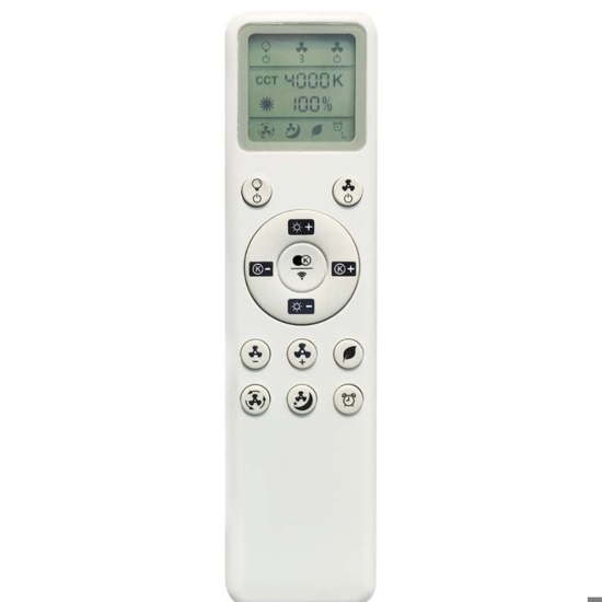 Plafoniera con ventilatore led cct bianco pale legno 13mq con telecomando
