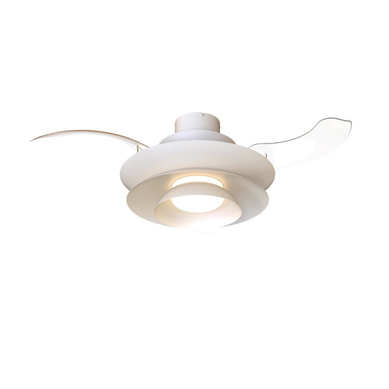 Ventilatore con pale nascoste bianco con telecomando led cct 13-20mq