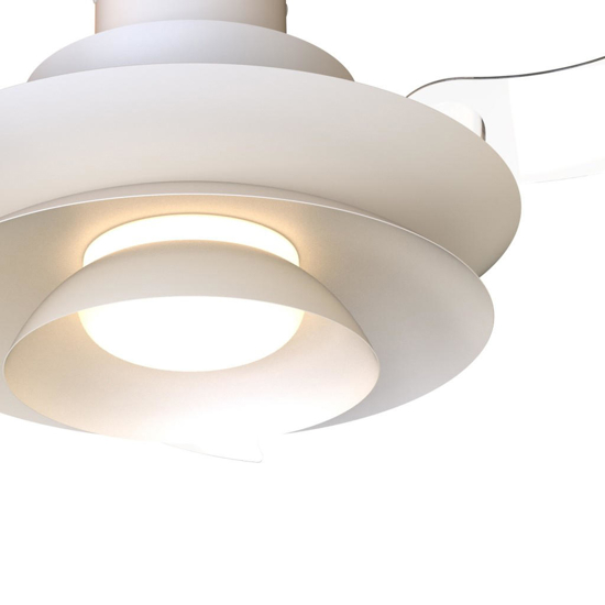 Ventilatore con pale nascoste bianco con telecomando led cct 13-20mq