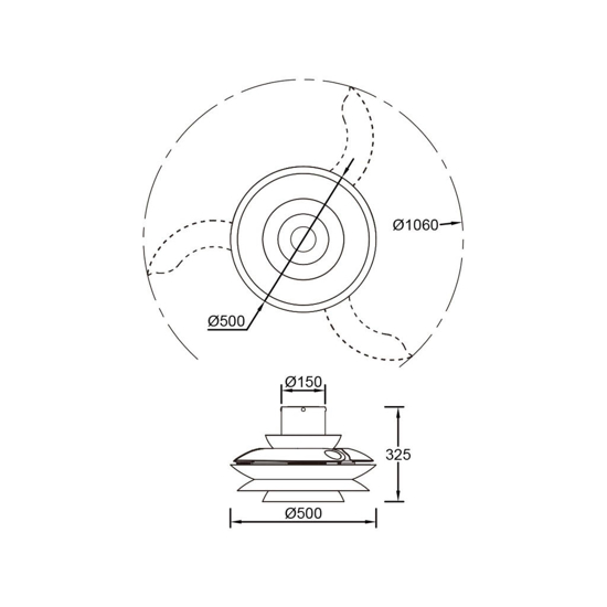 Ventilatore con pale nascoste bianco con telecomando led cct 13-20mq