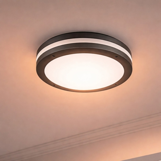 Plafoniera da esterno antracite con sensore movimento 11w 3000k