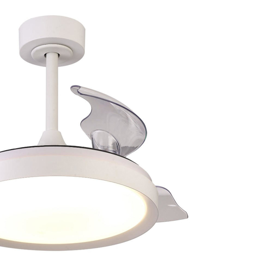 Piccolo ventilatore pale a scomparsa stanza 13mq bianco led cct motore silenzioso