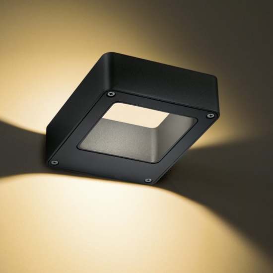 Applique da esterno antracite moderna 4,5w 3000k anti corrosione