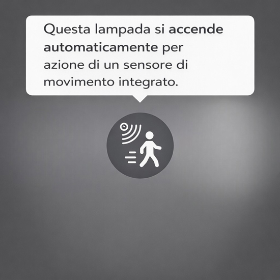 Applique da esterno con sensore movimento led 8w 3000k antracite anti corrosione