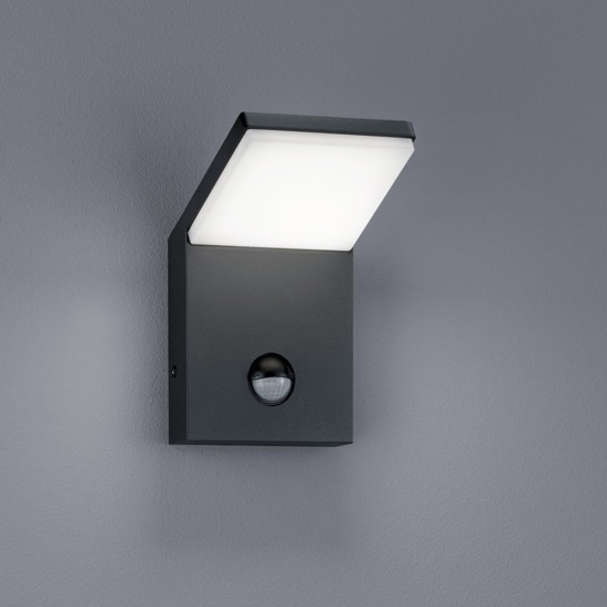 Applique da esterno con sensore movimento led 8w 3000k antracite anti corrosione