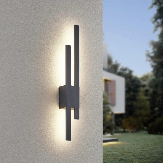 Applique da esterno anti corrosione moderna antracite led 18w 3000k