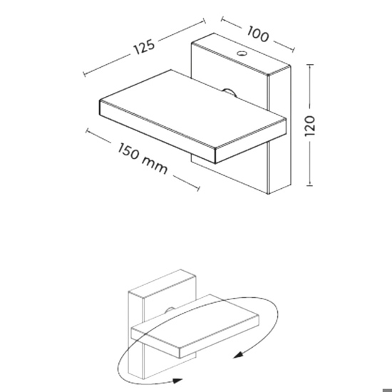 Applique da esterno orientabile antracite led 3000k moderna anti corrosione
