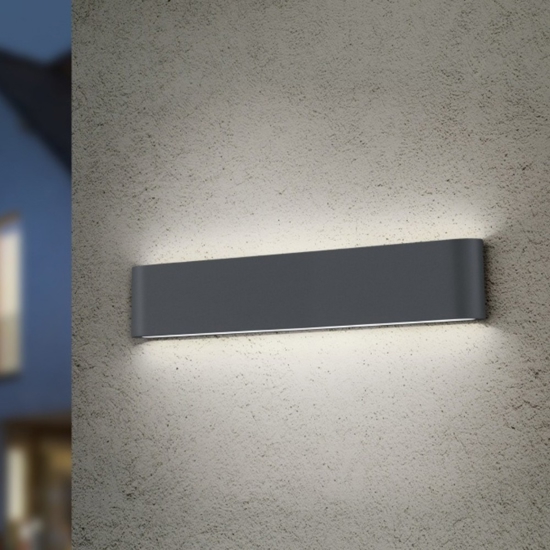 Applique per esterno led 16w 3000k lungo antracite anti corrosione