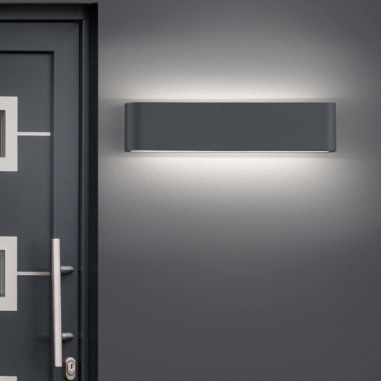 Applique per esterno led 16w 3000k lungo antracite anti corrosione