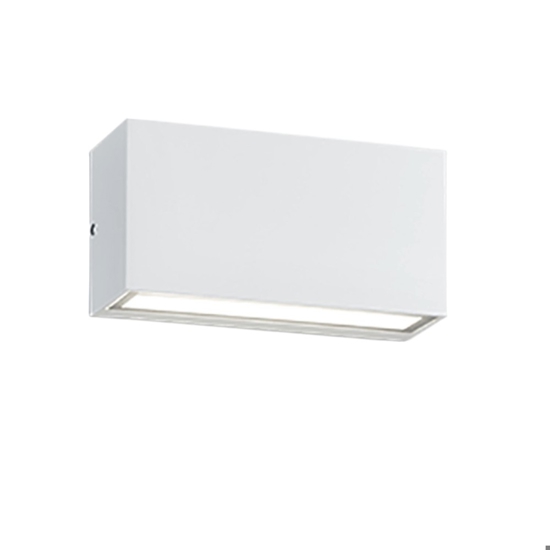 Applique rettangolare per esterno bianco led 9w 3000k ip65 anti corrosione