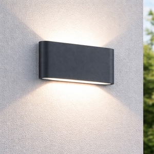 Applique rettangolare per esterno 9w 3000k antracite