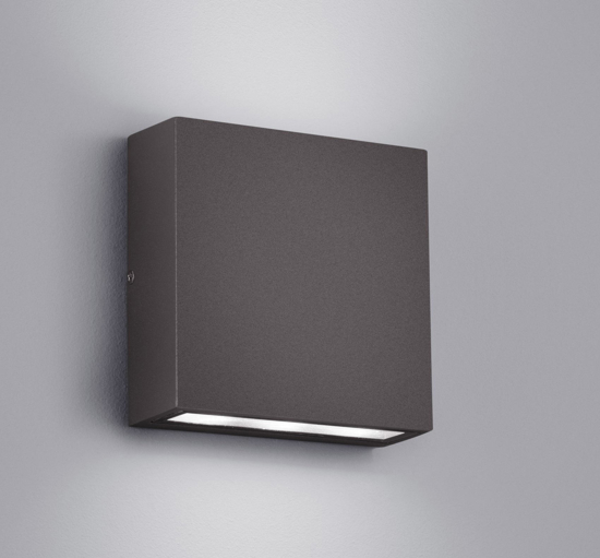 Applique antracite per esterni led 5w 3000k quadrato moderna
