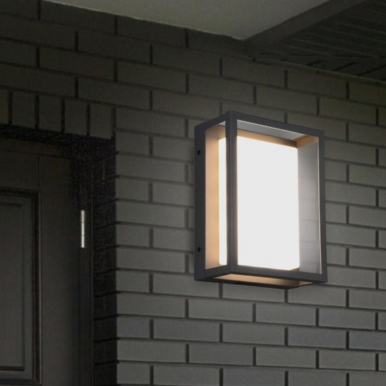 Applique da esterno moderna antracite led 10w cct anti corrosione