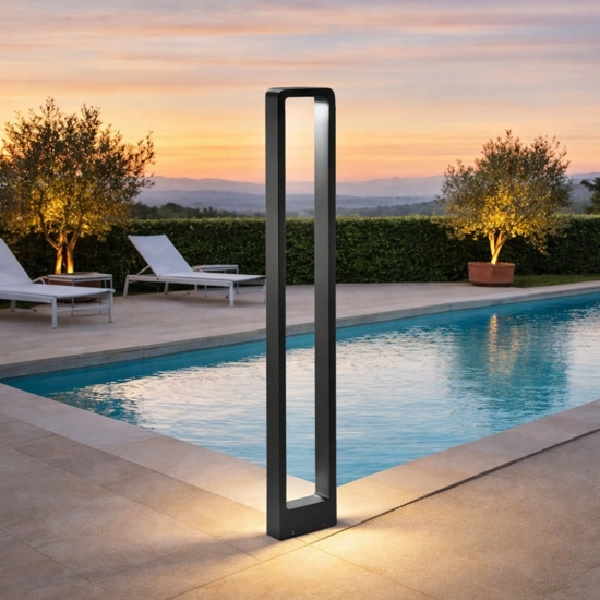 Lampione da giardinoanti corrosione moderno antracite led 3000k ip54