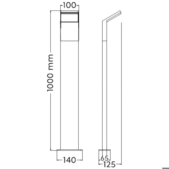 Lampione antracite da giardino moderno led 3w 3000k anti corrosione