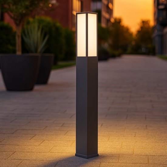 Lampione alto da giardino led 3000k moderno antracite anti corrosione