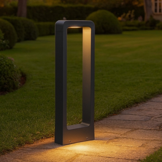 Lampioncino antracite da giardino moderno led 3000k ip54 anti corrosione