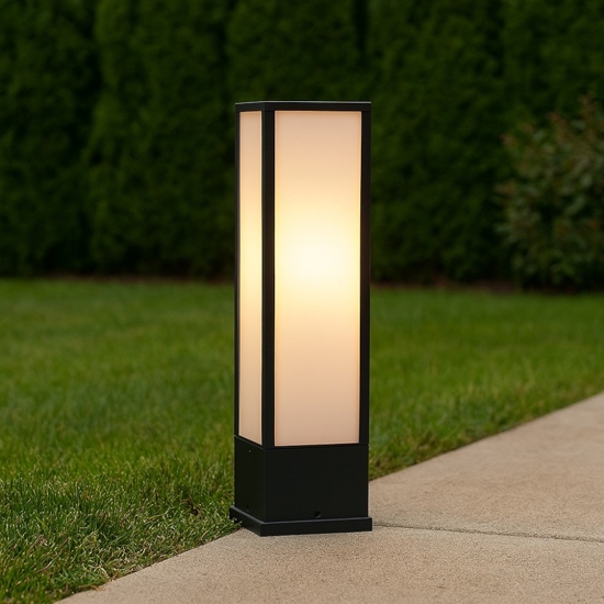 Lampioncino moderno per giardino antracite led 3000k anti corrosione