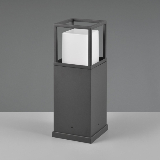 Lampioncino da giardino anti corrosione moderno antracite led 14w cct