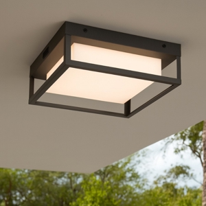 Plafoniera quadrata da esterno antracite led 14w cct anti corrosione