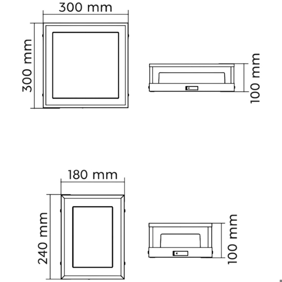 Plafoniera quadrata da esterno antracite led 14w cct anti corrosione