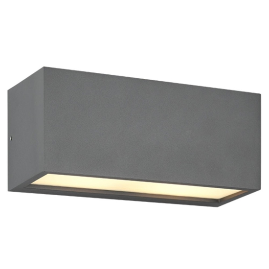 Applique rettangolare per esterni antracite moderna ip44