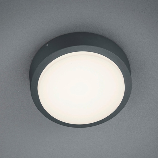 Plafoniera da esterno rotonda moderna antracite led 8w 3000k