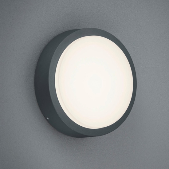 Plafoniera da esterno rotonda moderna antracite led 8w 3000k