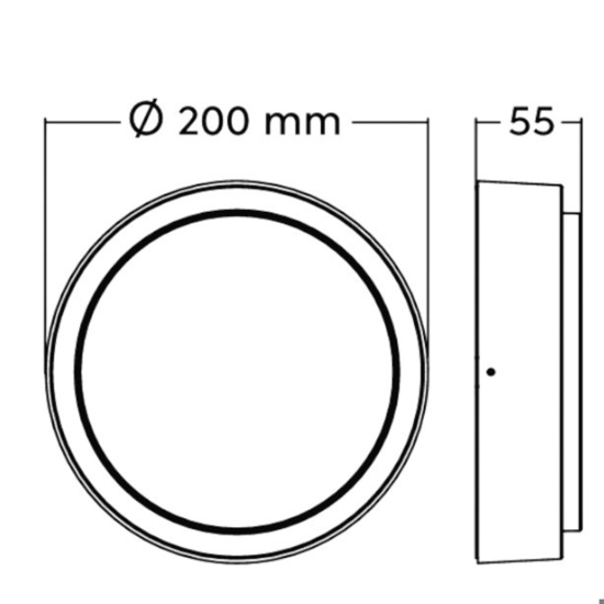 Plafoniera da esterno rotonda moderna antracite led 8w 3000k