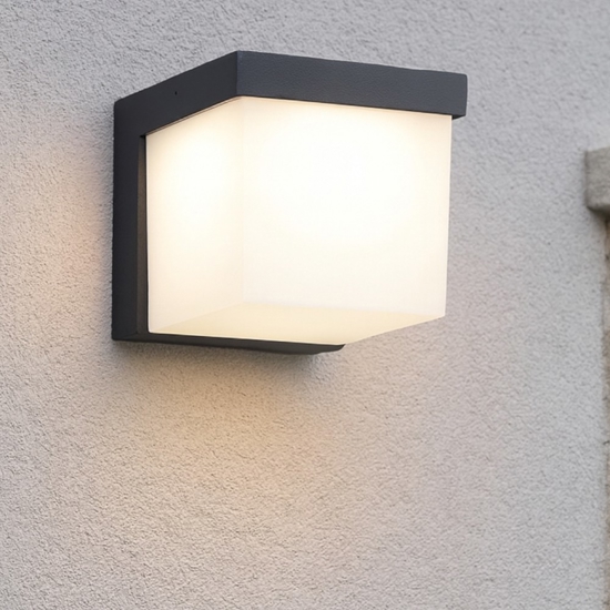 Applique cubo antracite per esterno led 4,5w 3000k