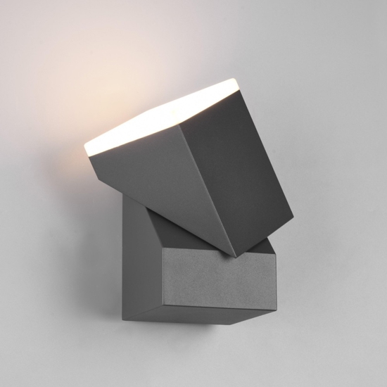 Applique antracite da esterno orientabile led 3000k ip54 anti corrosione