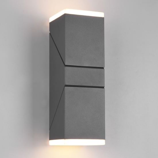 Applique luci orientabili per esterno led 3000k antracite anti corrosione