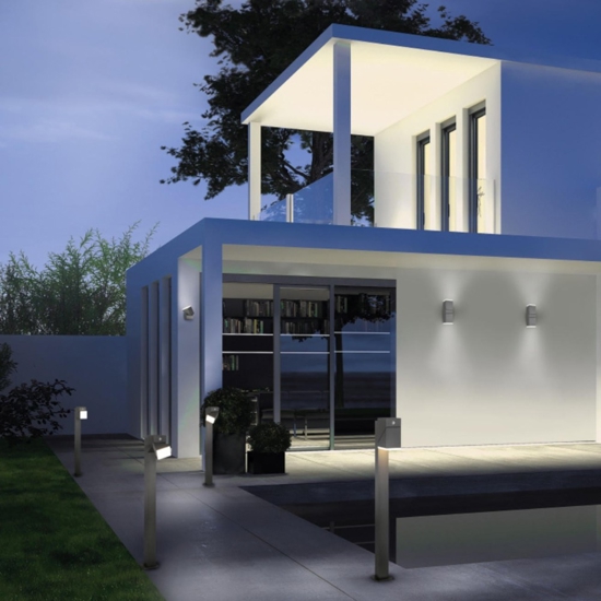 Applique luci orientabili per esterno led 3000k antracite anti corrosione