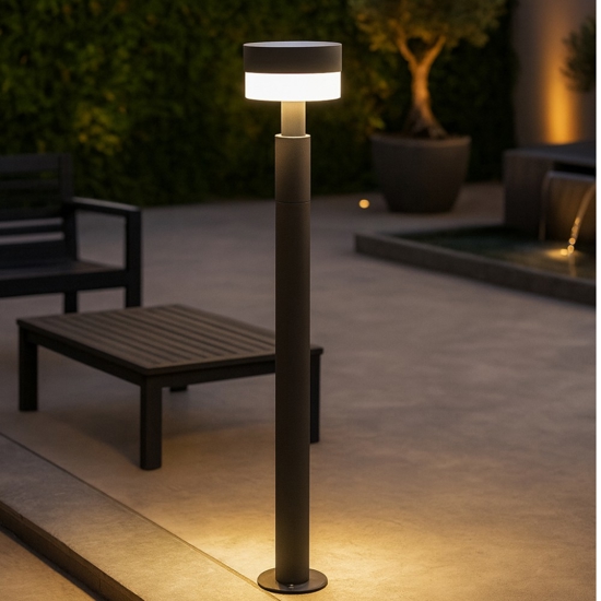 Lampione da esterno ip54 led 8w antracite anti corrosione