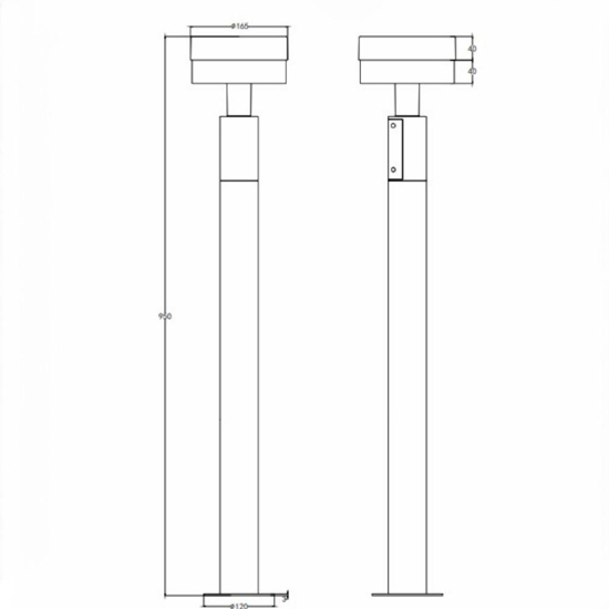 Lampione da esterno ip54 led 8w antracite anti corrosione