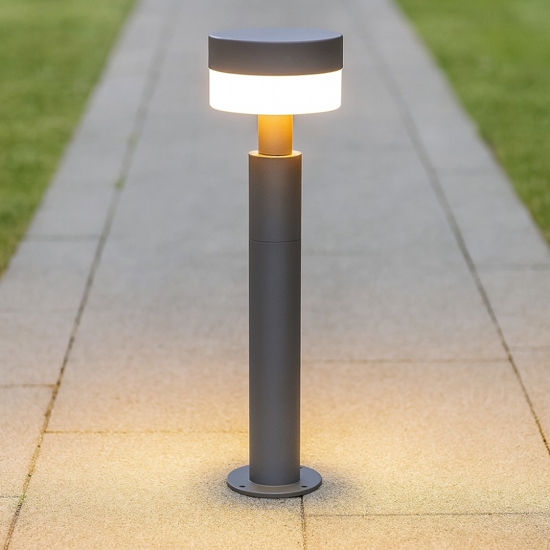 Lampione da giardino ip54 led 8w antracite anti corrosione