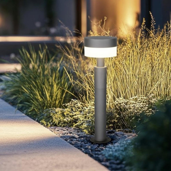 Lampione da giardino ip54 led 8w antracite anti corrosione