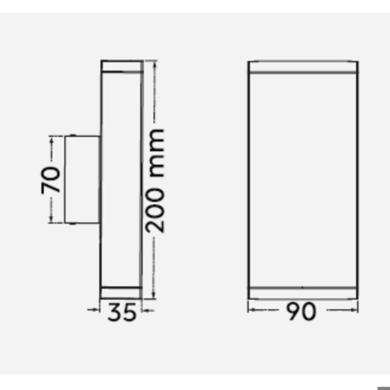 Applique da esterno led 6w 3000k moderna antracite
