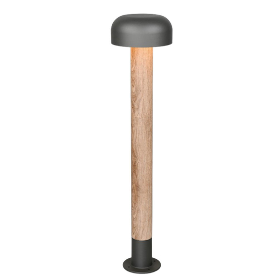 Lampione per esterno ip54 h84 cm effetto legno